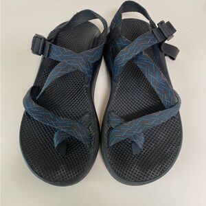Chaco Z/Cloud 2 Blue Black Sandals Chevron Toe Loop Men’s 9/Women’s 10